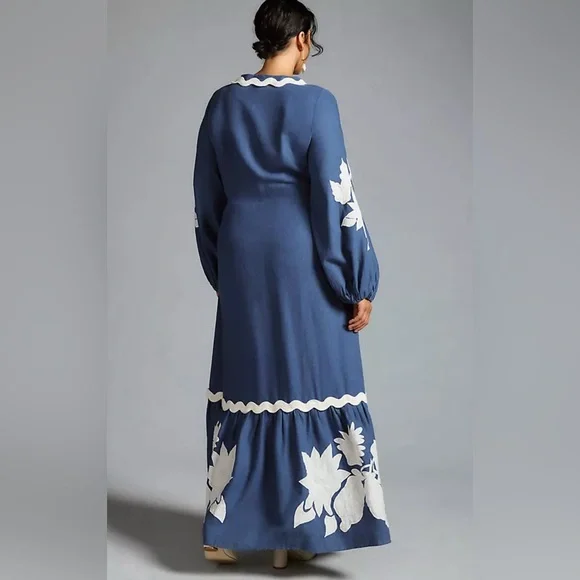 FARM Rio Blue and White Maxi Dress - Picture 3 of 4